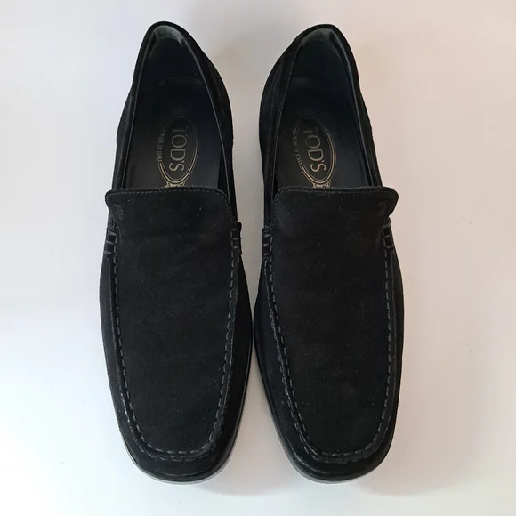 Tod\'s Men\'s Black Suede Slip On City Driving Loafers 9 Mens Tods City Gommino Black Leather Casual Comfort Driving  main image 3